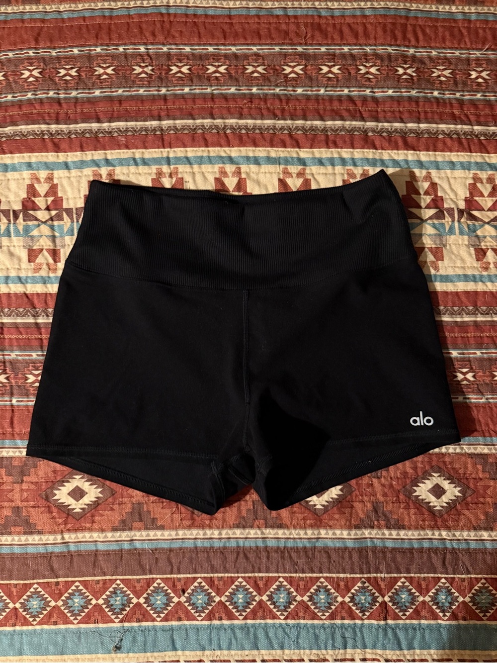 ALO Yoga Black High-Rise Bike Shorts size large